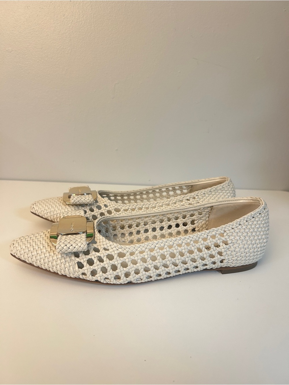 Salvatore Ferragamo Zea Woven Flats in Color Mascarpone - Picture 11 of 11